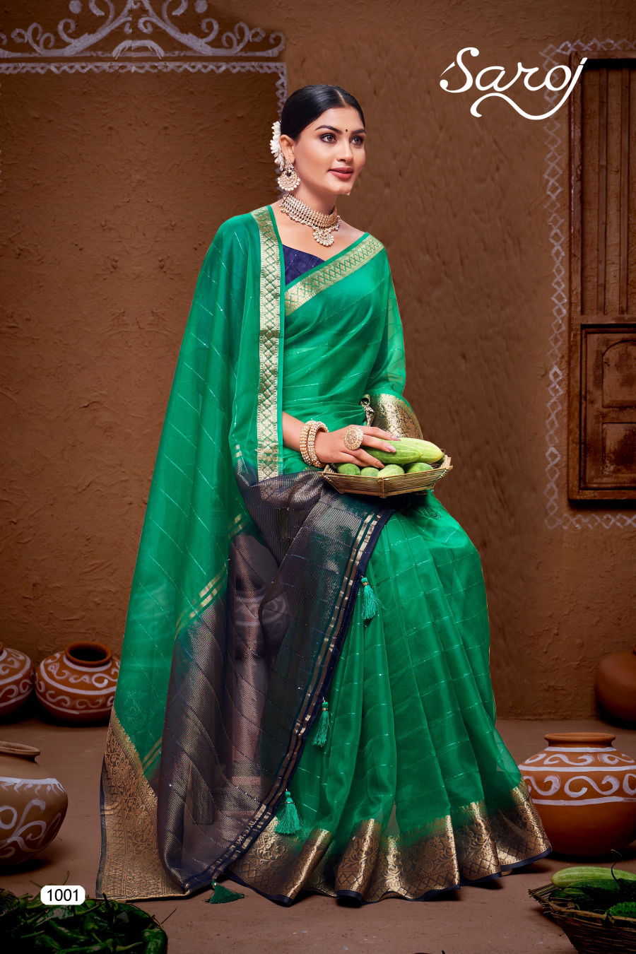Saroj Rang Mala Organza Sequence Designer Sarees
